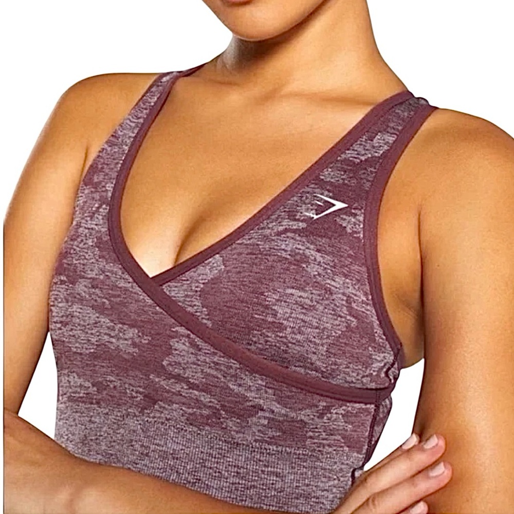 Gymshark Adapt Medium Support Camo AW2019 Winterberry Padded Sports Bra Small